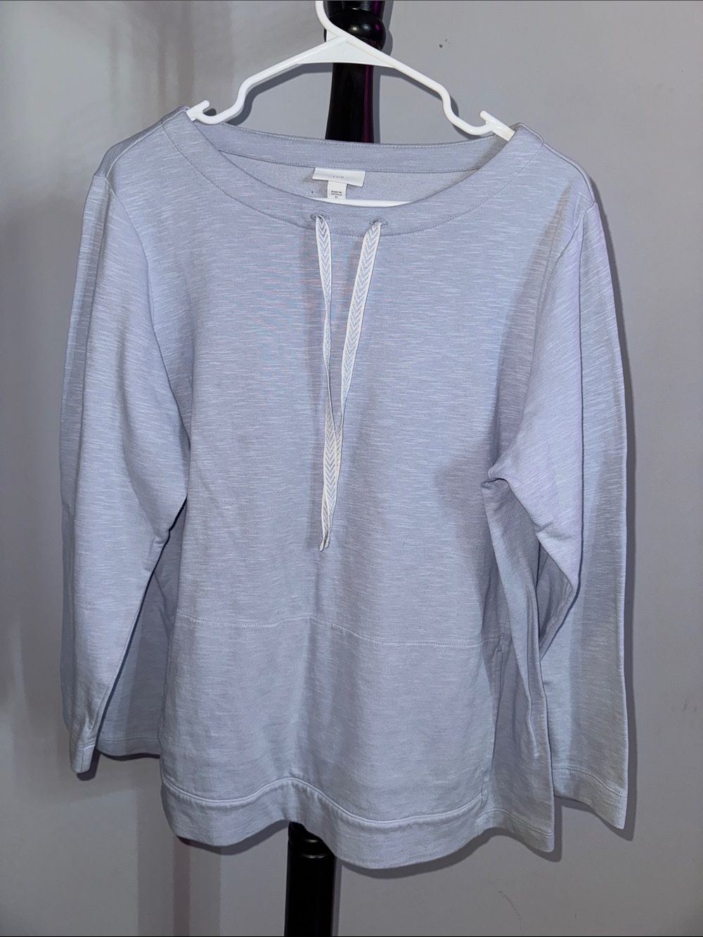 J. Jill Pale Blue Scoop-Neck Pullover with Drawstring 31